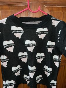 Heart Print Cropped Top
