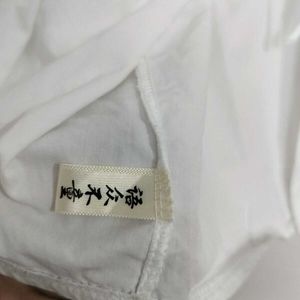 White Mandarin Collar Blouse