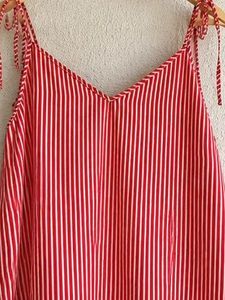 Red Striped Floral Cami Top