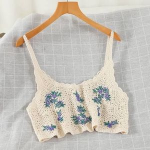 Crochet Floral Crop Top