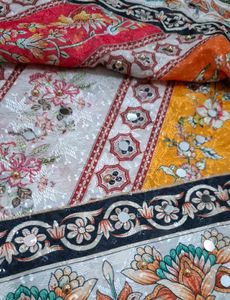 Kashmiri embroidered mirror dupatta