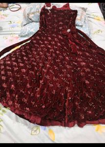 Girls Velvet Partywear Gown