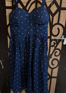 Blue Star Print Mini Dress