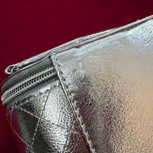 Chic Silver Quilted Box/Vanity Bag