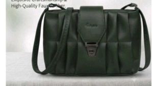 Quilted Crossbody Bag - Dark Green