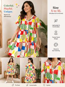 Colorful Tiered Mini Dress