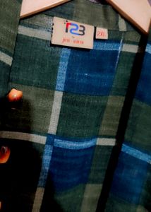 Green Check Print Long Shrug For Girl 36 Bust