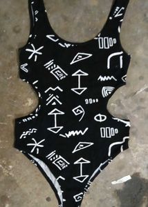 Black &amp; White Tribal Print Swimsuit