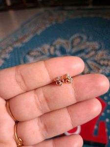 Elegant Gold &amp; Stone Stud Earrings