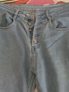 Flared Blue Denim Jeans