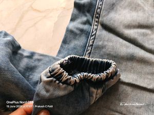 7-8 Yrs, 22" Waist Kids Blue Denim Cargo Joggers