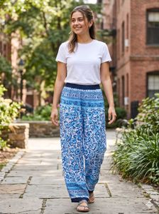 Blue Floral Palazzo Pants