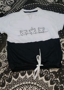White Black Tshirt