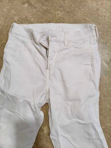 H &amp; M  White Straight Leg Pants