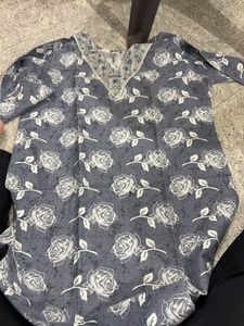 Elegant Rose Print Kurta