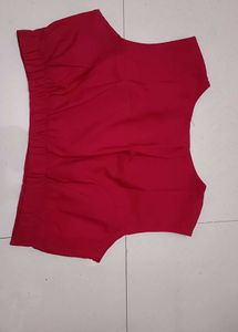 Elegant Red Sleeveless Blouse