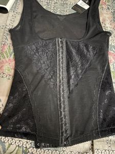 Black Lace Trimmed Shapewear Tank