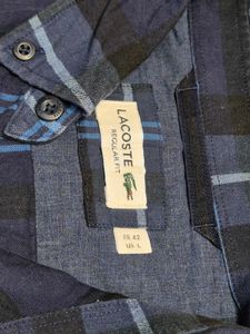 Lacoste Paris Plaid Cotton Shirt | Tonal Croc Regu