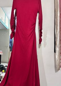 Elegant Red Ruched bodycorn desss