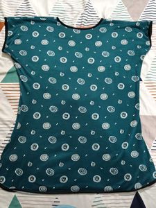 Green Printed Casual Top
