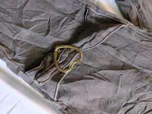 Grey Flared Jeans with Front Slits