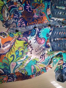 Bohemian Print Tie-Front Shirt