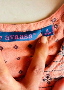 Peach Printed Anarkali Kurta
