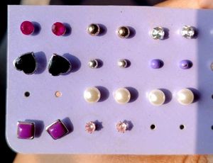 Assorted Stud Earrings Set - Multiple Styles