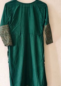 Green Anarkali with Gold Print