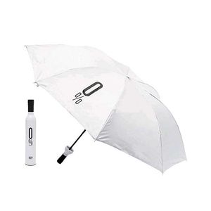 Compact White Umbrella with Bottle Case