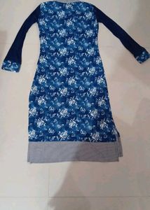 Blue Floral Print Kurta