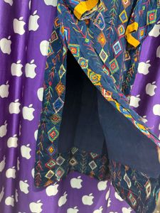 Yellow &amp; Navy Ethnic salwar Kurta with Dupatta