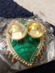 Decorative Pooja Diya थाली with चौकी
