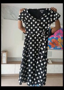 Chic Polka Dot Wrap Dress