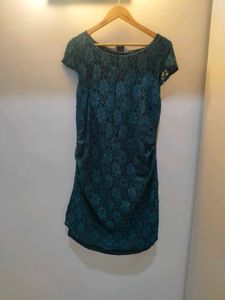 Teal Lace Sheath Dress
