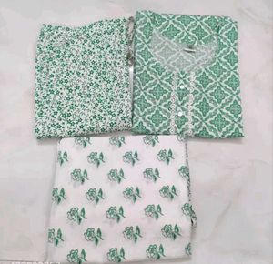 Elegant Green Floral Kurta Set