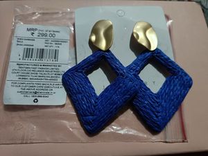Boho Blue Woven Diamond Earrings