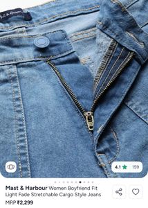 Women Cargo Boyfriend Jeans