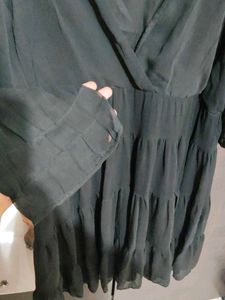 Black Tiered Fit and Flare Dress
