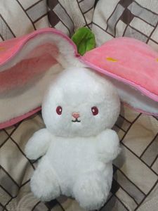 Adorable Bunny Plush Toy with Strawberry Bag
