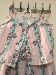Cute Floral Print Girls' Set