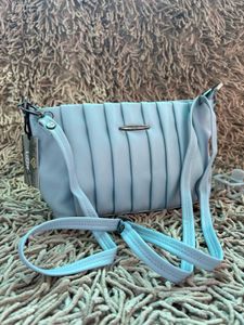 Stylish Light Blue Pleated Clutch Bag