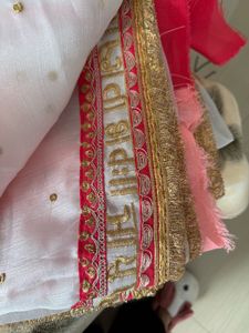 white bridal embroided saree with blouse unstitch