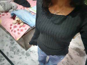 Black Square Neck Ribbed Top