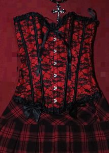 🧛‍♀️Victorian Goth/Gothic Red and Black corset