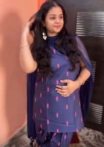 women printed rayon kurtaset with farshi salwar XL
