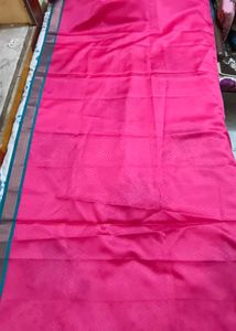 Premium Pink Silk Blend Saree | Designer Border