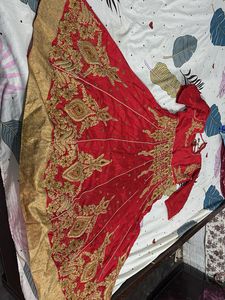 Stunning Red & Gold Embroidered gown