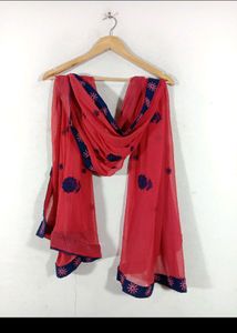 Red &amp; Blue Cotton Dress Material