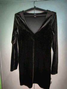 Velvet V-Neck Mini Dress